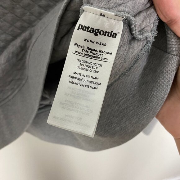 Patagonia Cotton Quilt Snap-T Pullover Drifter Gray with Dark Ruby Womens Small - Picture 4 of 6
